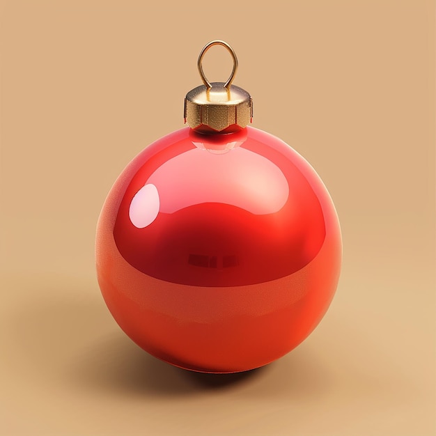 a red ornament that has the word quot christmas quot on it