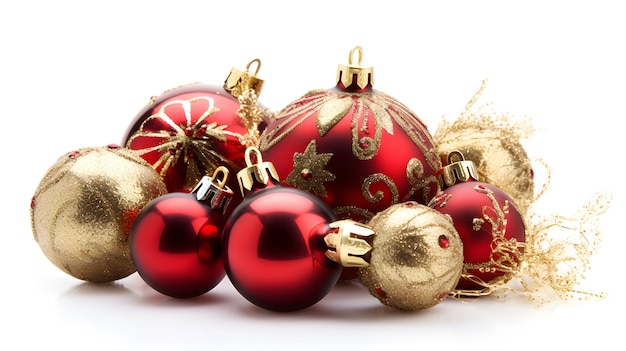 Red ornaments on a white background