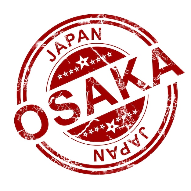 Photo red osaka stamp