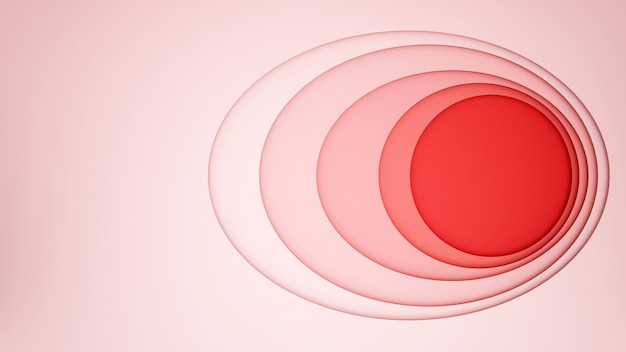 Red oval with pink circle for artwork background  