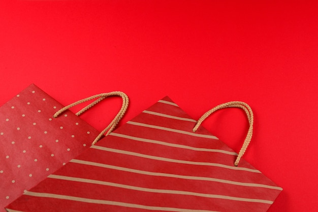 Red packets with stripes on a red background