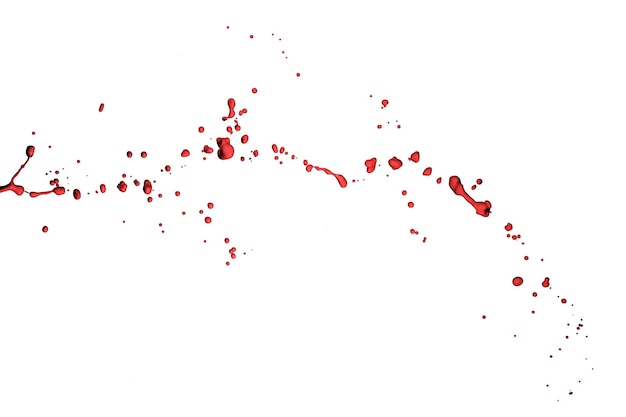 사진 흰색 배경에 고립 된 빨간 페인트 얼룩