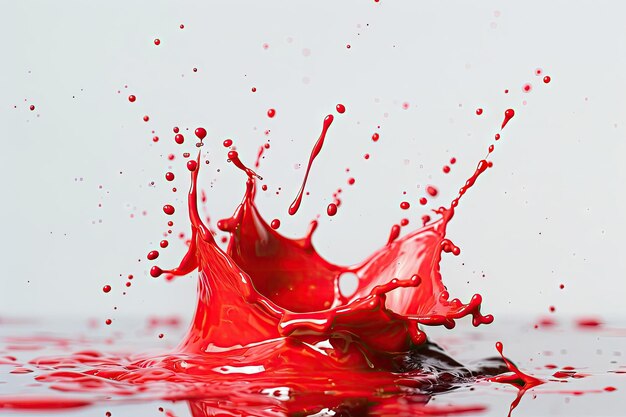 Red paint splash isolated on white background