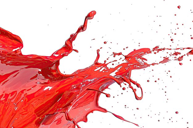 Red paint splash isolated on white background