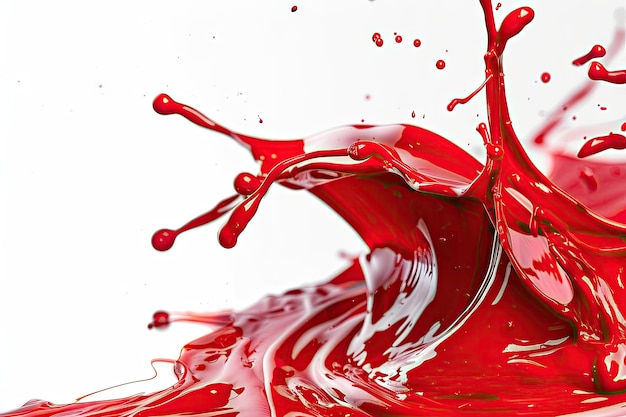 Red paint splash isolated on white background