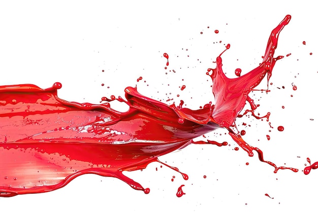 Red paint splash isolated on white background