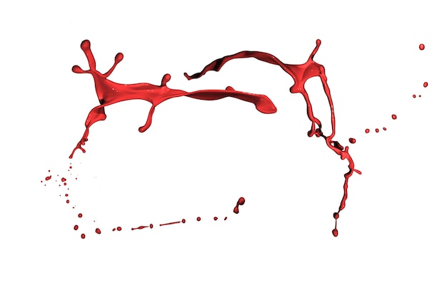 白い背景に分離された赤いペンキのスプラッシュ