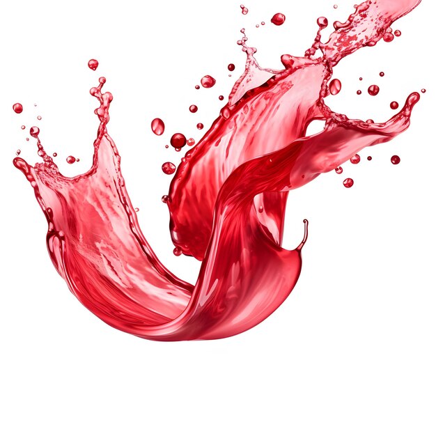 Photo red paint splash isolated on white background