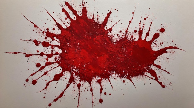 A Red Paint Splattered On A White Background