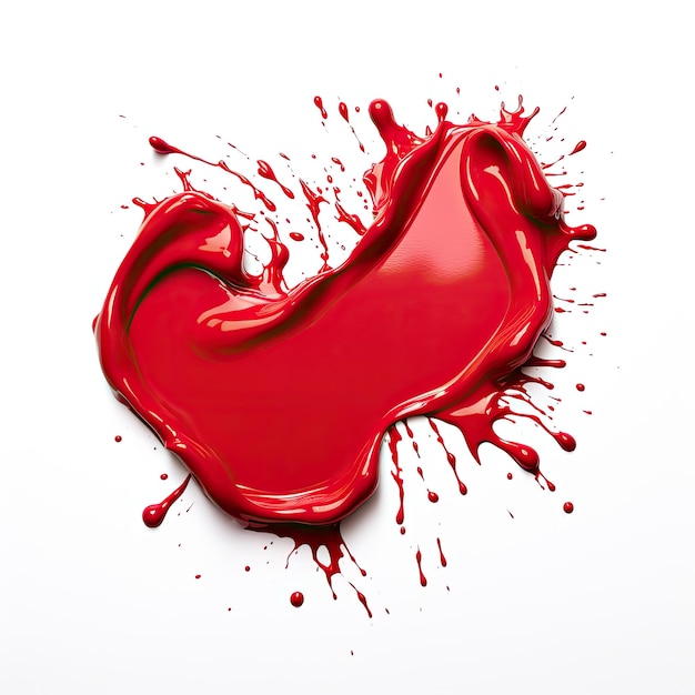 a red paint splattered on a white surface