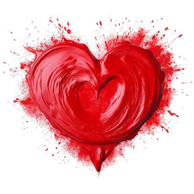 A red painted heart