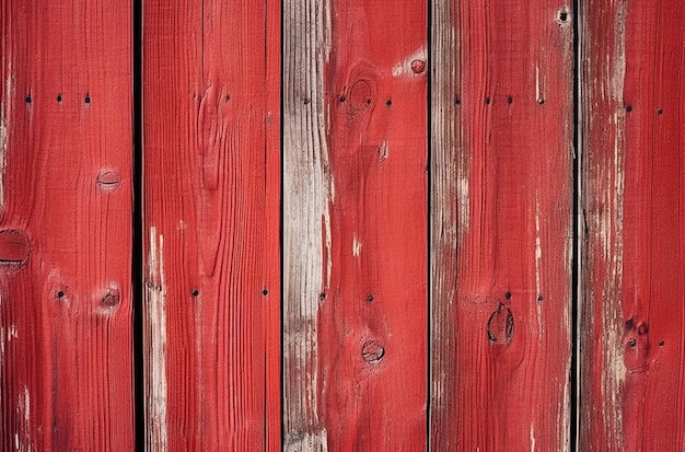 Red painted wooden wall