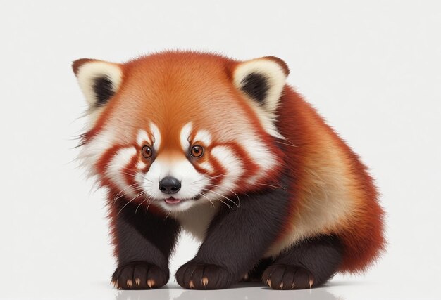 red panda isolated on white background