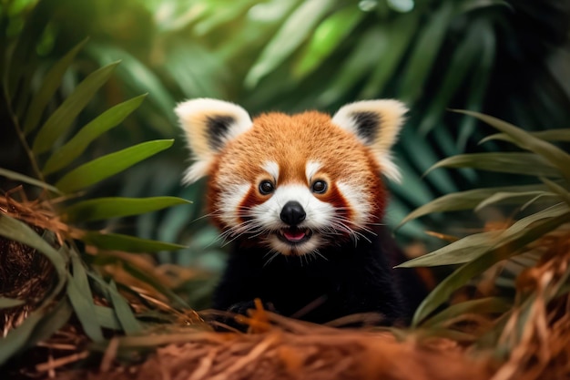 A red panda in the jungle