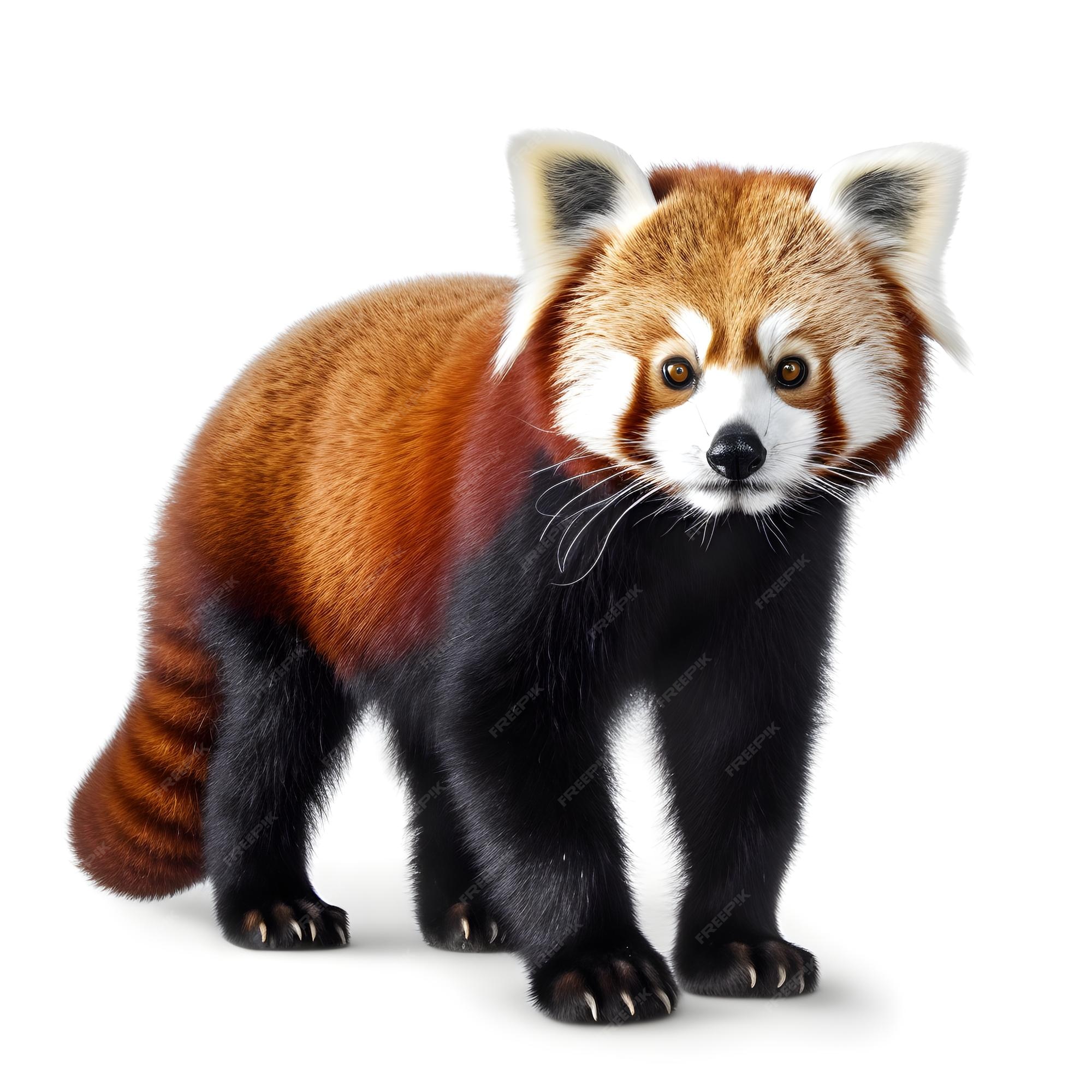 afsked Stor vrangforestilling Sæbe Premium Photo | A red panda with a black face and white markings on its  face.