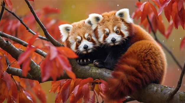 Photo red panda in the zoo