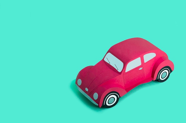 Red paper retro car