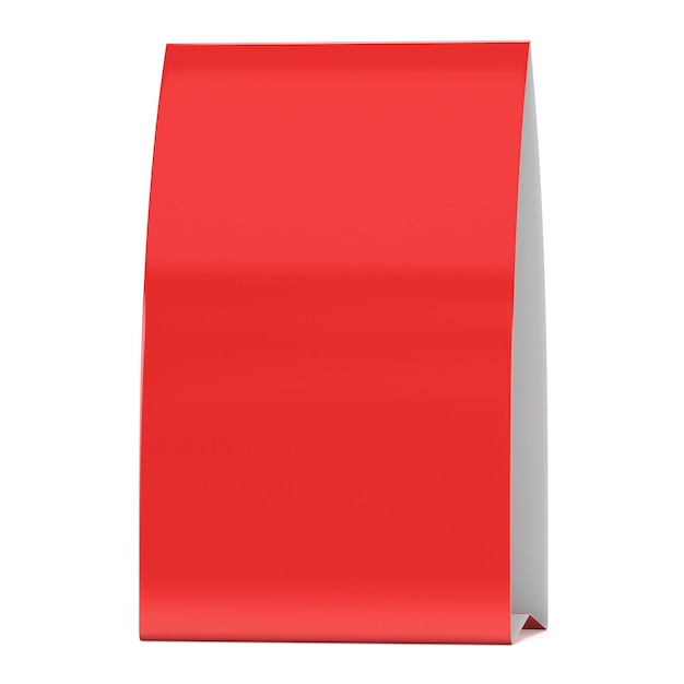 Red paper tent card 3d render