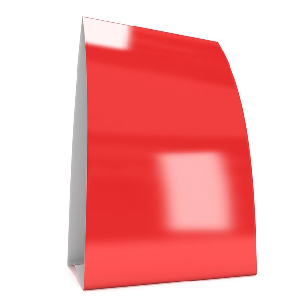 Red paper tent card 3d render