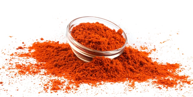 Red paprika powder isolated