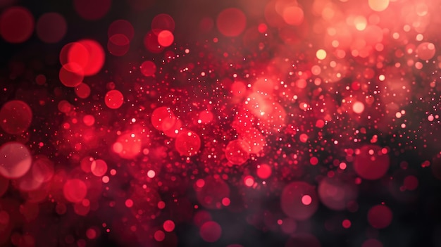 Red particles in abstract bokeh