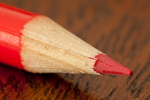 Red pencil close-up.