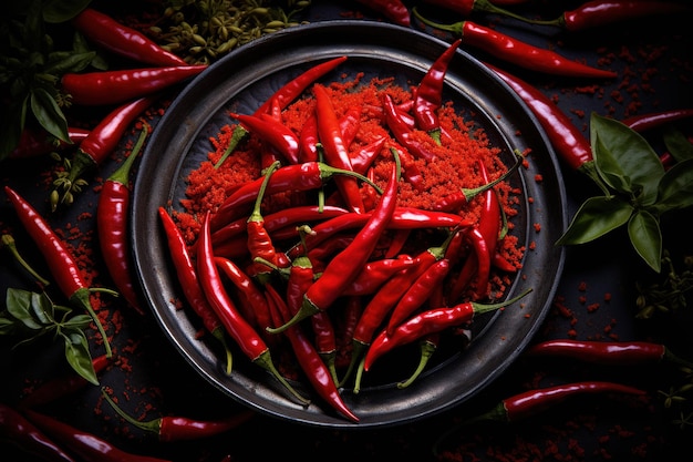 Red pepper hot chili pepper Capsicum annuum pungent spice The flavor tastes sharp and burning Vitamins organica eco