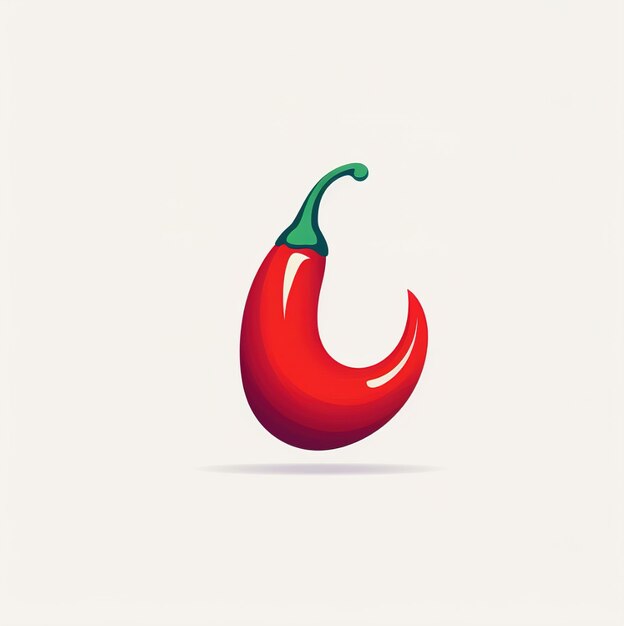 a red pepper is on a white background.