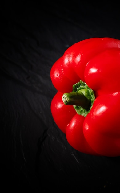 red pepper isolated on black