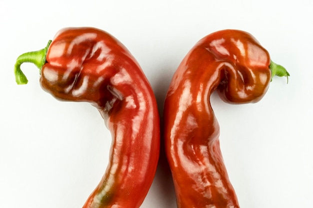 Red pepper vegetable isolated on white background