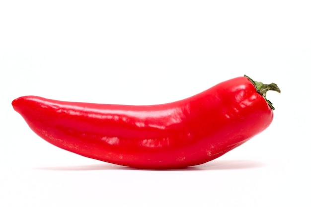 Red pepper on a white background close-up