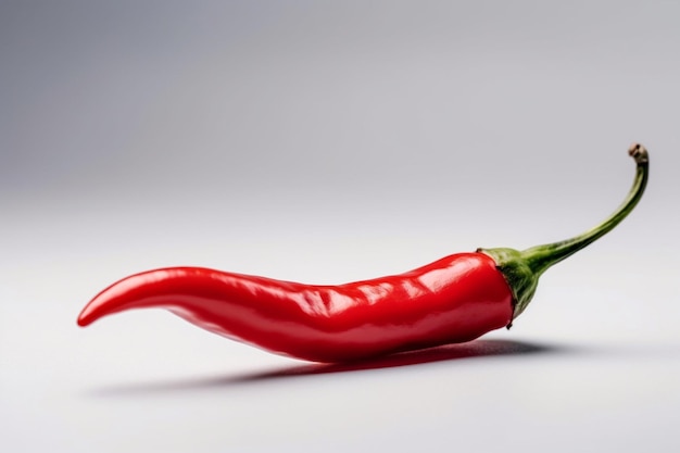 A red pepper on a white background