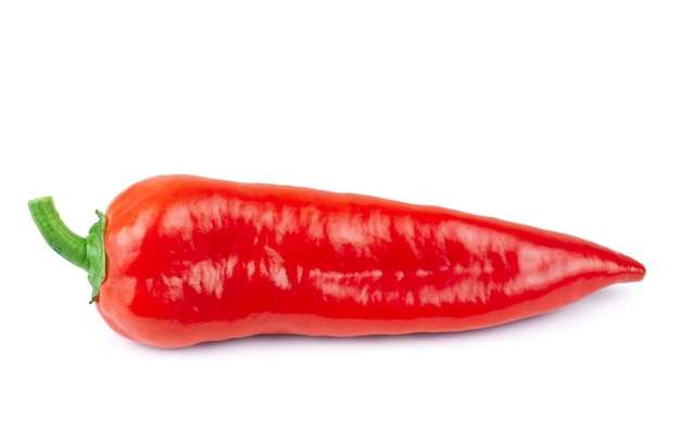 Red pepper over white background