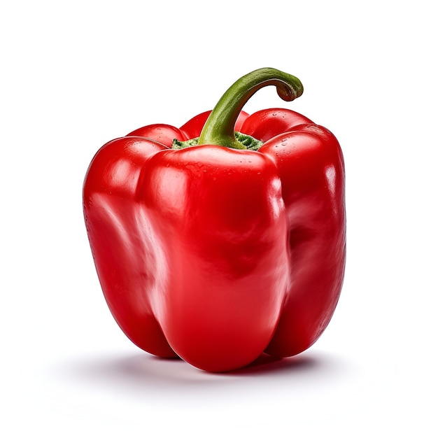 Red pepper over white background