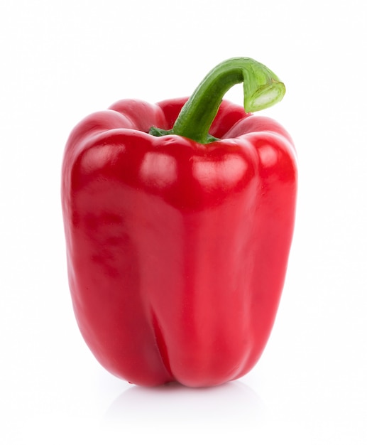 Red pepper on white wall