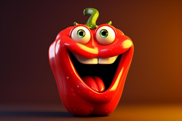 A red pepper with a green nose and a green nose with the number 2 on it.