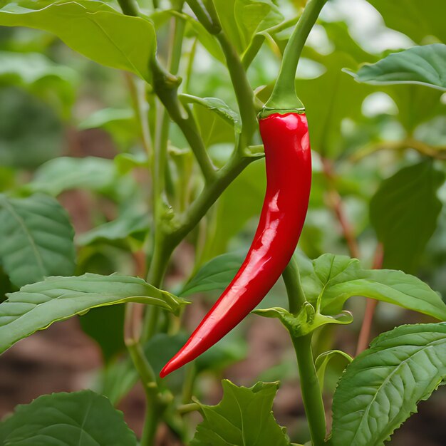 Photo a red pepper with a red chili on it