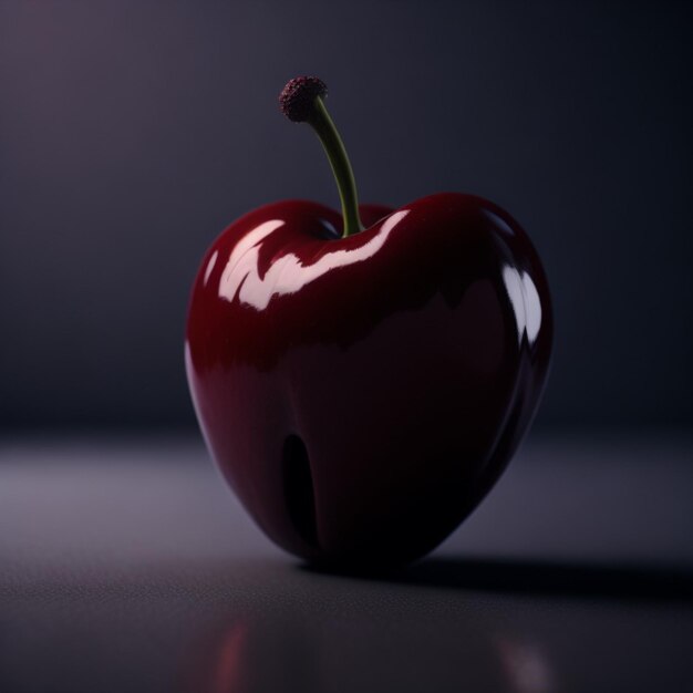 A red pepper with a stem that says " love " on it.