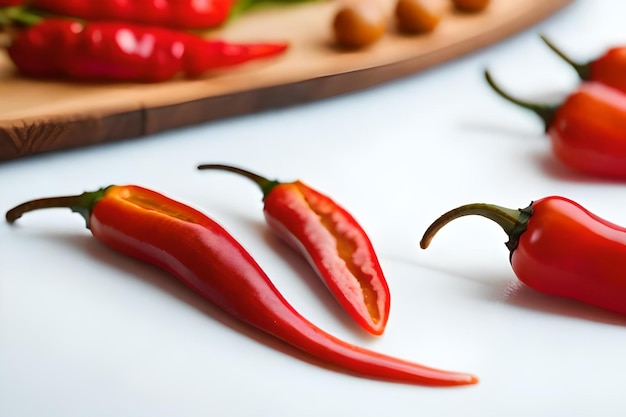 A red pepper with the word " the " on it