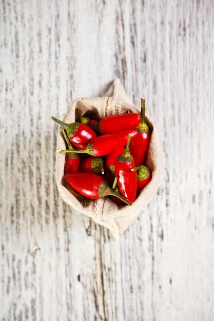 Red peppers in bag