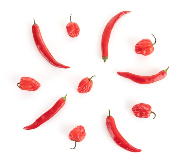 Red peppers isolated