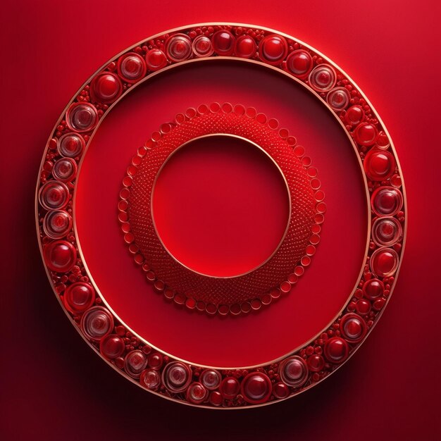 Red Perfect Shaped Circle Shape Abstract