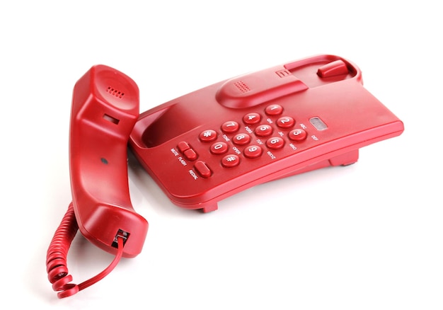 白で隔離赤い電話