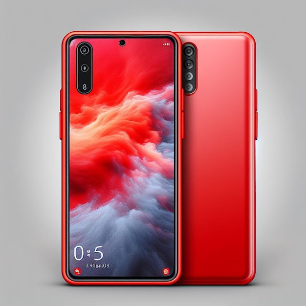 a red phone with the number 6 on it