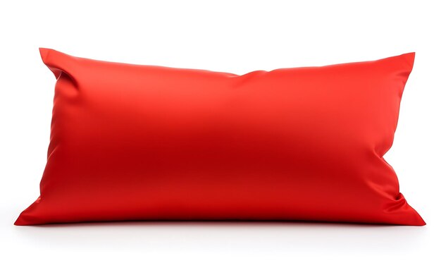 Red pillow isolated on white background