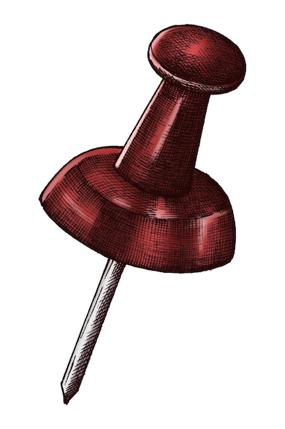 Red pin vintage sticker png