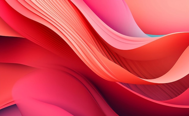 물결 모양의 디자인으로 빨간색과 분홍색 추상적인 배경.