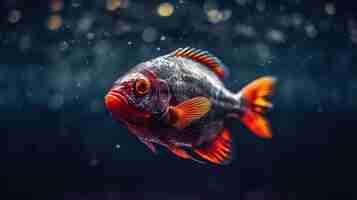 Photo red piranha in water beautiful fish