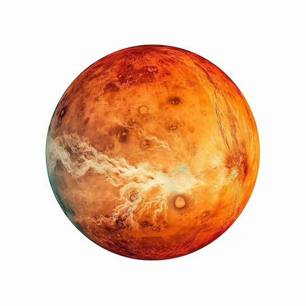 Photo a red planet with a white background