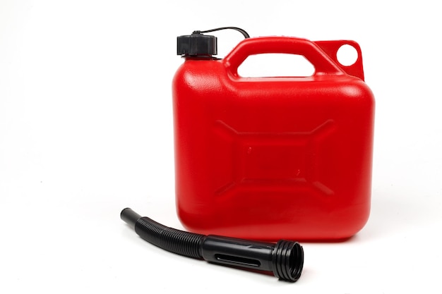 Red plastic canister for fuel isolate